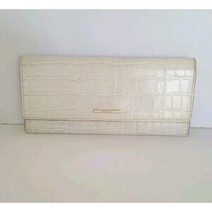 Anteprima Wallet Geniue Leather Envelope Large White Croc Logo Designer Quality